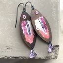 Kolczyki Lilac Rose Fish - lila rybki z kryształkami Swarovski