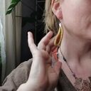 Kolczyki boho w złotym kolorze - retro Frida (rękodzieło)
