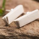 Porcelanowe kolczyki na sztyftach ze stali chirurgicznej - białe