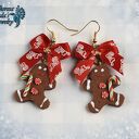 ŚWIĄTECZNE kolczyki ciastka Gingerbrad Man pierniczki NA PREZENT