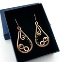Kolczyki ze szmaragdem Nilu - miedziane wire wrapping z hematytem
