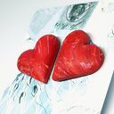 Przestrzenne kolczyki serca Love Story - jak klipsy na antyalergicznych sztyftach