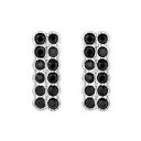 Srebrne kolczyki prostokąty z czarnymi kryształami Gavbari