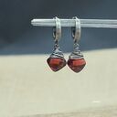 Granat - kolczyki 018