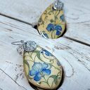 Kolczyki decoupage z secesyjnym motywem kwiatów