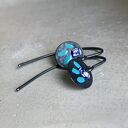 Kolczyki Polne Kwiaty - Navy Blue With Milk & Turquoise, srebro 925
