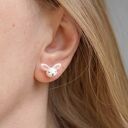 Śpiące króliczki - mini kolczyki sztyfty kawaii, lekkie i ręcznie robione