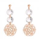 Kolczyki z różówego złota z rozetką i kryształami swarovski®