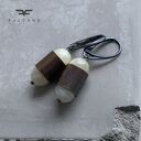 Kolczyki Pastel Yellow & Velvet Brown - jadeit w patynowanym mosiądzu (srebro 925)