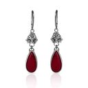 Srebrne kolczyki z agatem w kwiatach carmen a850