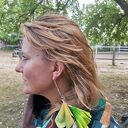 Kolczyki długie zielone etno-boho folk Frida - futrof