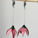 Długie kolczyki kwiaty, kolczyki ze stali nierdzewnej