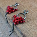 Kolczyki - koral na kole