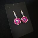 Różowe wiszące kolczyki Crystal Fuchsia Maxima z kryształków Preciosa