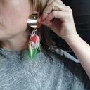 Kolczyki duże pióra Frida - etno boho, lekkie kolczyki Ruda Klara