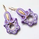 Lilac kolczyki sutasz - ręcznie haftowane (5 cm)