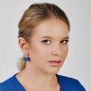 Pozłacane kolczyki o szafirowym wykończeniu Nevra e13/25