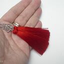Kolczyki Boho z czerwonymi chwostami ze stali szlachetnej - Alloys Collection