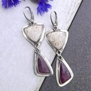 Rubin, muszle i letnia miłość - srebrne kolczyki