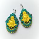 Kolczyki sutasz turkusowo -żółte