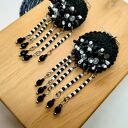 Kolczyki szydełkowe czarno-białe