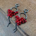 Kolczyki - koral na kole