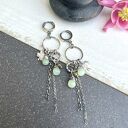 Chalcedon i koniczynka - srebrne kolczyki