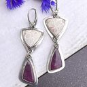 Rubin, muszle i letnia miłość - srebrne kolczyki