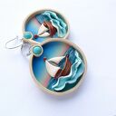 Kolczyki ze statkami na morzu