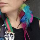 Kolczyki kolorowe pióra leciutkie rękodzieło