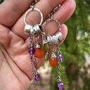 Energia wiosny - kolorowe srebrne kolczyki