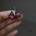 Kolczyki Little Flowers - Cold Rose & Blue