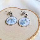 Kolczyki Niezapominajki na śniegu małe