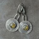 srebrne kolczyki z fasetowanym labradorytem