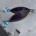 Kolczyki Fish & Aquamarine Tail z kryształami Swarovski
