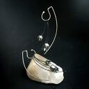 Srebrne wiszące kolczyki podwójne tulipany