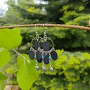 Kolczyki Koraliki Czarne Oliwki Koral