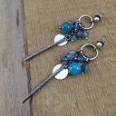 Kolczyki z apatytu i akwamarynu