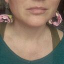 Kolczyki leciutkie kwiaty różowo zielone wykonane w pojedynczym egzemplarzu rękodzieło polecam