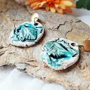 Duże, efektowne kolczyki ceramiczne z muszlami oceanicznymi