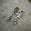 Kolczyki smocze z łezkami labradorytów srebro