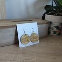 Kolczyki koła z papierowej wikliny handmade na stali chirurgicznej