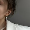 Złote kolczyki serca z naturalnymi perłami na sztyftach (Sotho)