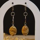 Kolczyki stal chirurgiczna - jaspis krajobrazowy