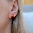 Ręcznie robione, antyalergiczne kolczyki dynie Halloween - dla dzieci i dorosłych