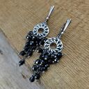 Kolczyki - rozeta z turmalinem