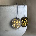 Kolczyki Dots - Sunflower Yellow z mosiądzu i srebra 925
