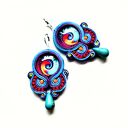 Kolczyki sutaszowe haftowane ręczny Tahiti