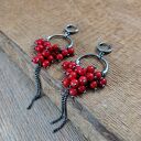 Kolczyki - koral na kole