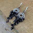 Kolczyki - rozeta z turmalinem